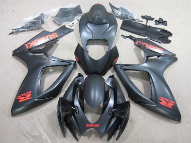 Preisgünstige Suzuki GSXR 600 Motorrad Verkleidung 2006-2007 - Matt Schwarz Rot Aufkleber