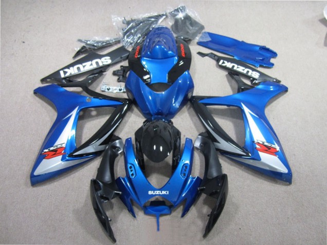 Preisgünstige Suzuki GSXR 600 Motorrad Verkleidung 2006-2007 - Blau Weiss Glanzendes Schwarz Rot