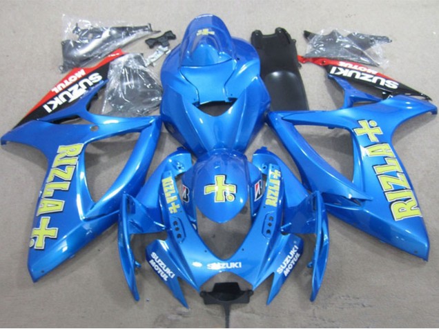 Preisgünstige Suzuki GSXR 600 Motorrad Verkleidung 2006-2007 - Blau Gold Rot Rizla