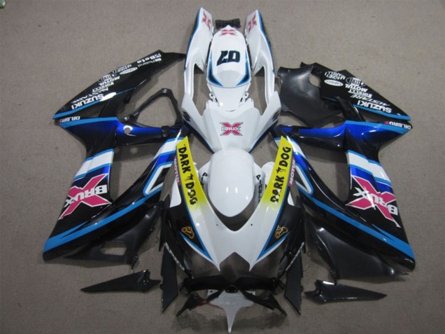Preisgünstige Suzuki GSXR 600 Motorrad Verkleidung 2008-2010 - Weiss Blau Schwarz Gelb Dunkel Dog Rosa X