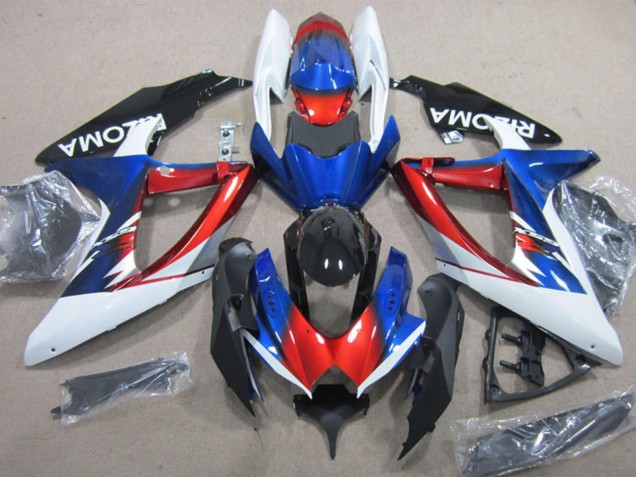 Preisgünstige Suzuki GSXR 600 Motorrad Verkleidung 2008-2010 - Weiss Rot Blau Schwarz Rizoma