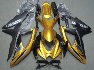 Preisgünstige Suzuki GSXR 600 Motorrad Verkleidung 2008-2010 - Gold Matt Schwarz