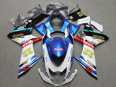 Preisgünstige Suzuki GSXR 600 Motorrad Verkleidung 2011-2024 - Blau Weiss Rot Schwarz RockStar 22