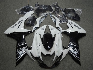 Preisgünstige Suzuki GSXR 600 Motorrad Verkleidung 2011-2024 - Weiss Glanzendes Schwarz