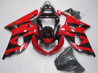 Preisgünstige Suzuki GSXR 750 Motorrad Verkleidung 2001-2003 - Rot Glanzendes Schwarz