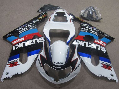 Preisgünstige Suzuki GSXR 750 Motorrad Verkleidung 2001-2003 - Weiss Blau Rot Schwarz Motul