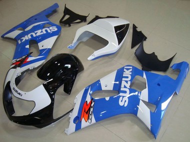 Preisgünstige Suzuki GSXR 750 Motorrad Verkleidung 2001-2003 - Weiss Blau Glanzendes Schwarz