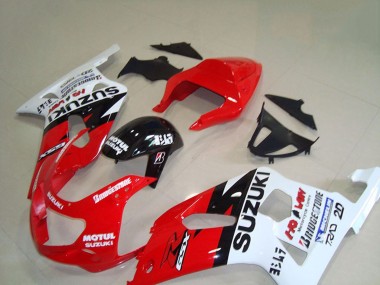 Preisgünstige Suzuki GSXR 750 Motorrad Verkleidung 2001-2003 - Rot Weiss Glanzendes Schwarz Motul