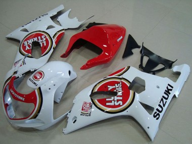 Preisgünstige Suzuki GSXR 750 Motorrad Verkleidung 2001-2003 - Weiss Rot Lucky Strike