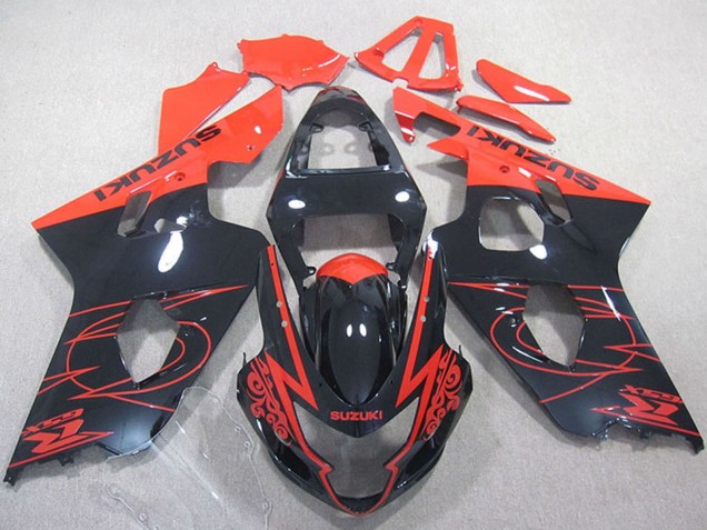 Preisgünstige Suzuki GSXR 750 Motorrad Verkleidung 2004-2005 - Rot Glanzendes Schwarz
