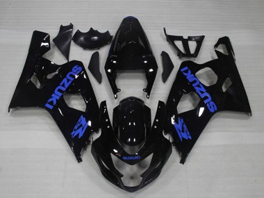 Preisgünstige Suzuki GSXR 750 Motorrad Verkleidung 2004-2005 - Glanzendes Schwarz Blau Aufkleber