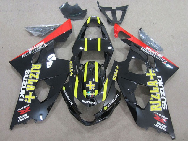 Preisgünstige Suzuki GSXR 750 Motorrad Verkleidung 2004-2005 - Schwarz Rot Gelb Rizla