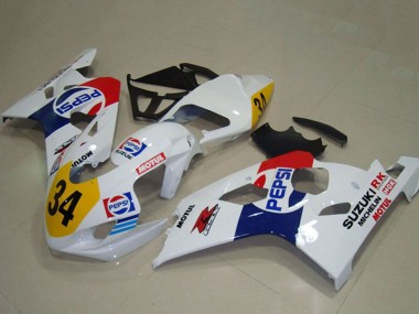 Preisgünstige Suzuki GSXR 750 Motorrad Verkleidung 2004-2005 - Weiss Blau Rot Gelb Pepsi 34