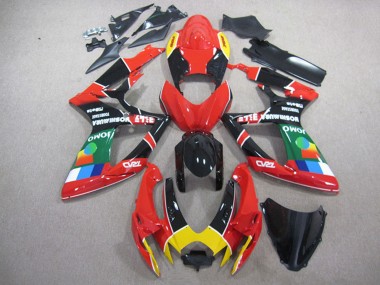 Preisgünstige Suzuki GSXR 750 Motorrad Verkleidung 2006-2007 - Rot Schwarz Gelb Grun JOMO