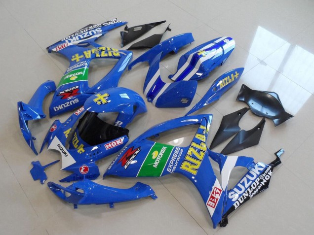 Preisgünstige Suzuki GSXR 750 Motorrad Verkleidung 2006-2007 - Blau Weiss Grun Schwarz Gold Rizla