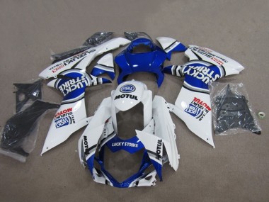 Preisgünstige Suzuki GSXR 750 Motorrad Verkleidung 2011-2024 - Weiss Lucky Strike Motul