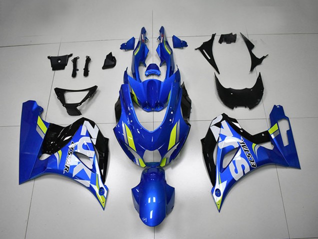 Preisgünstige Suzuki GSXR 1000 Motorrad Verkleidung 2017-2024 - Blau Weiss Grun