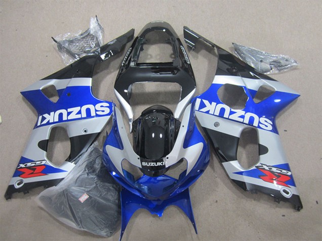 Preisgünstige Suzuki GSXR 1000 Motorrad Verkleidung 2000-2002 - Blau Silber Schwarz Rot Weiss Aufkleber