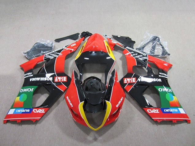 Preisgünstige Suzuki GSXR 1000 Motorrad Verkleidung 2003-2004 - Rot Gelb Grun Schwarz