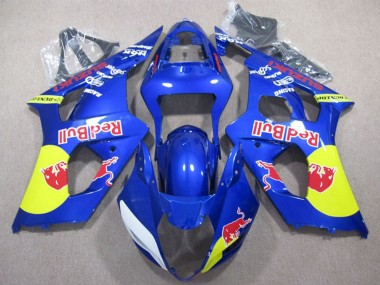 Preisgünstige Suzuki GSXR 1000 Motorrad Verkleidung 2003-2004 - Blau Gelb Red Bull