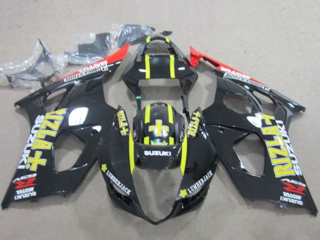Preisgünstige Suzuki GSXR 1000 Motorrad Verkleidung 2003-2004 - Glanzendes Schwarz Rot Gelb Rizla