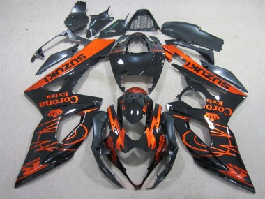 Preisgünstige Suzuki GSXR 1000 Motorrad Verkleidung 2005-2006 - Glanzendes Schwarz Orange Corona Extra