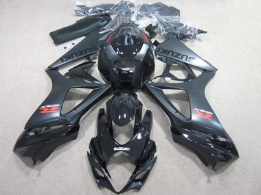 Preisgünstige Suzuki GSXR 1000 Motorrad Verkleidungen Kit 2007-2008 - Glanzendes Schwarz Matt Schwarz