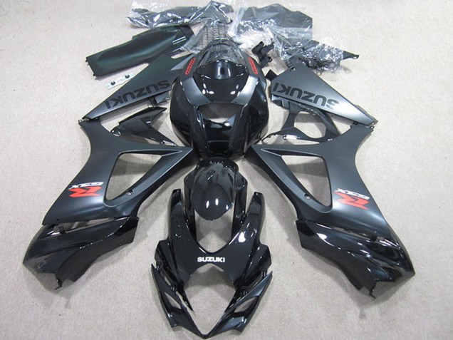 Preisgünstige Suzuki GSXR 1000 Motorrad Verkleidungen Kit 2007-2008 - Glanzendes Schwarz Matt Schwarz
