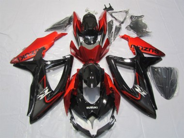 Preisgünstige Suzuki GSXR 1000 Motorrad Verkleidung 2007-2008 - Glanzendes Schwarz Rot
