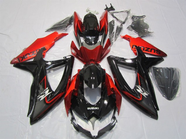 Preisgünstige Suzuki GSXR 1000 Motorrad Verkleidung 2007-2008 - Glanzendes Schwarz Rot