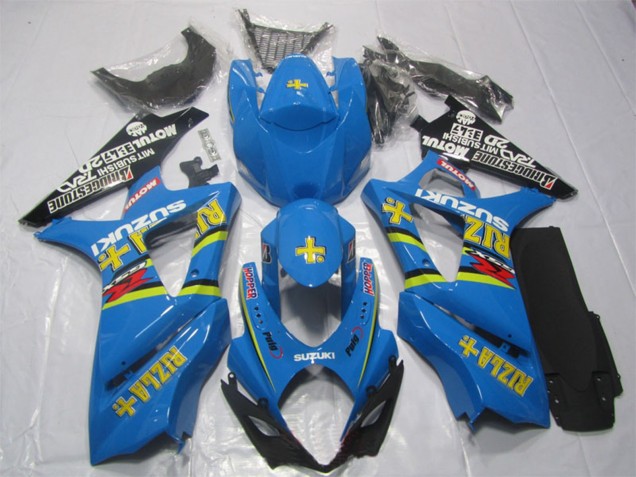Preisgünstige Suzuki GSXR 1000 Motorrad Verkleidung 2007-2008 - Blau Gold Schwarz Rizla