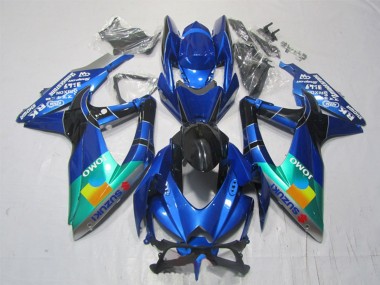 Preisgünstige Suzuki GSXR 1000 Motorrad Verkleidung 2007-2008 - Blau Grun Schwarz JOMO