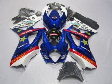 Preisgünstige Suzuki GSXR 1000 Motorrad Verkleidung Kit 2007-2008 - Weiss Blau Rot Schwarz RockStar