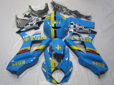 Preisgünstige Suzuki GSXR 1000 Motorrad Verkleidung 2007-2008 - Blau Gelb Schwarz Rizla 41