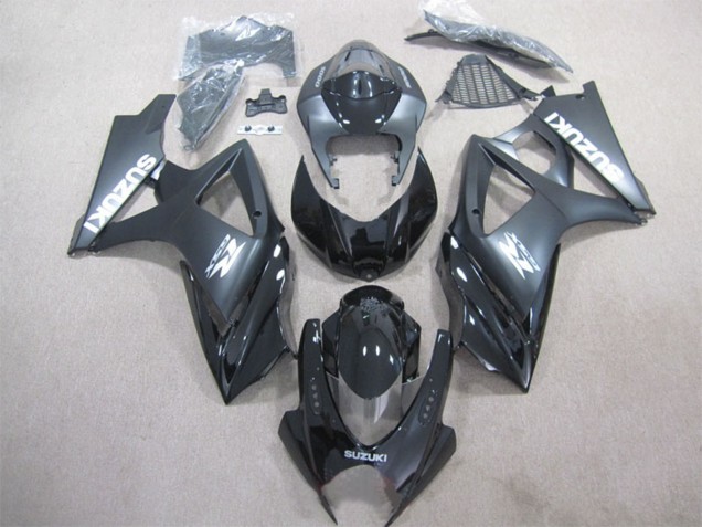 Preisgünstige Suzuki GSXR 1000 Motorrad Verkleidung 2007-2008 - Glanzendes Schwarz Matt Schwarz