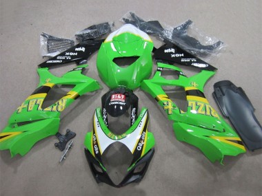 Preisgünstige Suzuki GSXR 1000 Motorrad Verkleidung 2007-2008 - Grun Weiss Gelb Schwarz Rizla Q8 Oils