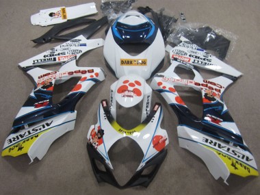 Preisgünstige Suzuki GSXR 1000 Motorrad Verkleidung 2007-2008 - Weiss Rot Blau Gelb Dunkel Dog