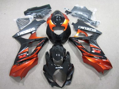 Preisgünstige Suzuki GSXR 1000 Motorrad Verkleidung 2007-2008 - Glanzendes Schwarz Orange
