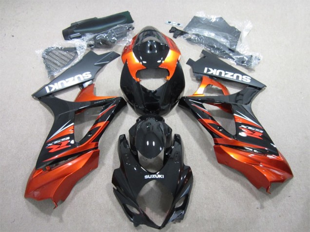 Preisgünstige Suzuki GSXR 1000 Motorrad Verkleidung 2007-2008 - Glanzendes Schwarz Orange