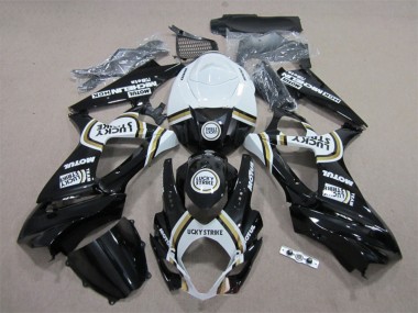 Preisgünstige Suzuki GSXR 1000 Motorrad Verkleidung 2007-2008 - Weiss Schwarz Lucky Strike Motul