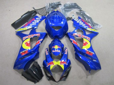 Preisgünstige Suzuki GSXR 1000 Motorrad Verkleidung 2007-2008 - Blau Gelb Schwarz Red Bull