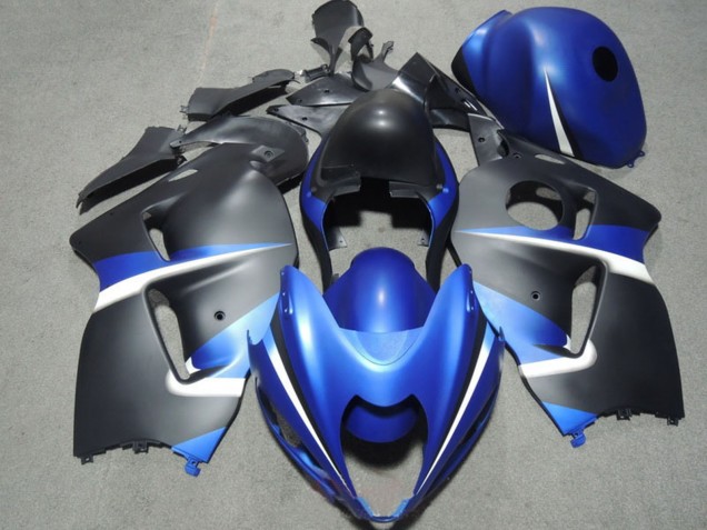 Preisgünstige Suzuki GSXR 1300 Hayabusa Motorrad Verkleidung 1996-2007 - Blau Weiss Matt Schwarz