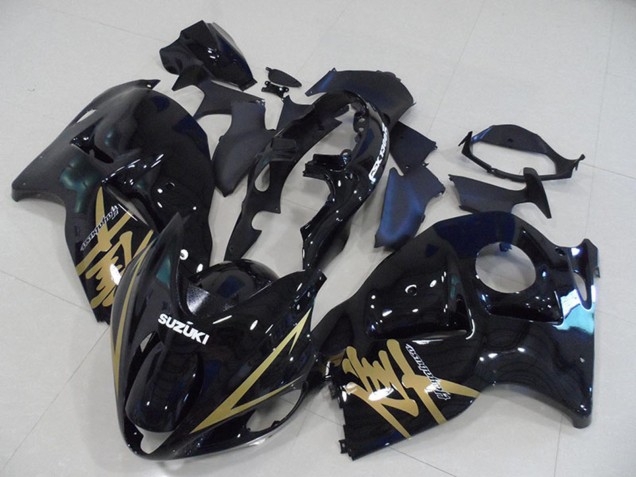 Preisgünstige Suzuki GSXR 1300 Hayabusa Motorrad Verkleidung 1996-2007 - Glanzendes Schwarz Gold Aufkleber