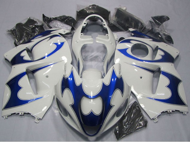 Preisgünstige Suzuki GSXR 1300 Hayabusa Motorrad Verkleidung Kit 1996-2007 - Weiss Blau