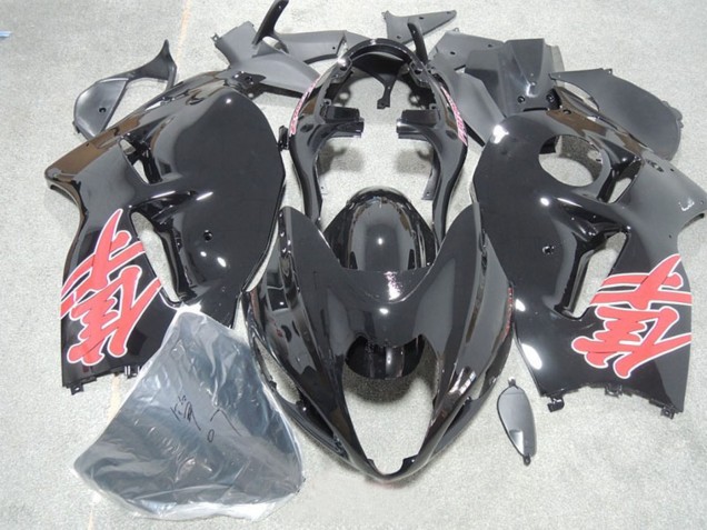 Preisgünstige Suzuki GSXR 1300 Hayabusa Motorrad Verkleidung 1996-2007 - Glanzendes Schwarz Rot Aufkleber