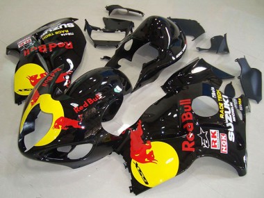 Preisgünstige Suzuki GSXR 1300 Hayabusa Motorrad Verkleidung 1996-2007 - Glanzendes Schwarz Gelb Red Bull