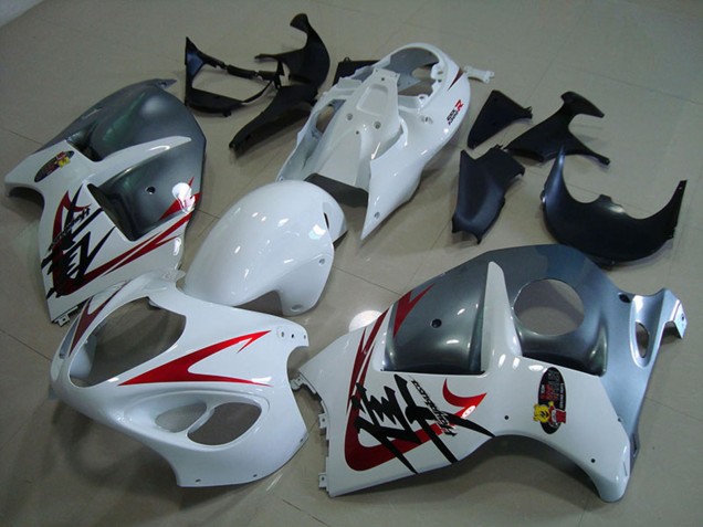 Preisgünstige Suzuki GSXR 1300 Hayabusa Motorrad Verkleidung 1996-2007 - Weiss Rot Matt Grau