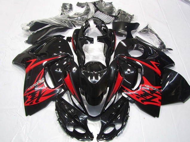 Preisgünstige Suzuki GSXR 1300 Hayabusa Motorrad Verkleidung 2008-2020 - Glanzendes Schwarz Rot