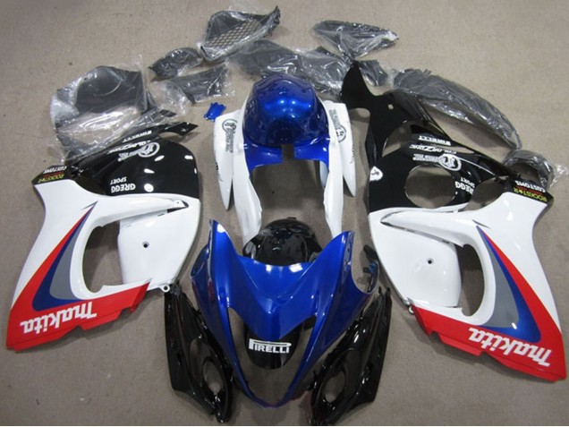 Preisgünstige Suzuki GSXR 1300 Hayabusa Motorrad Verkleidung 2008-2020 - Weiss Blau Rot Makita