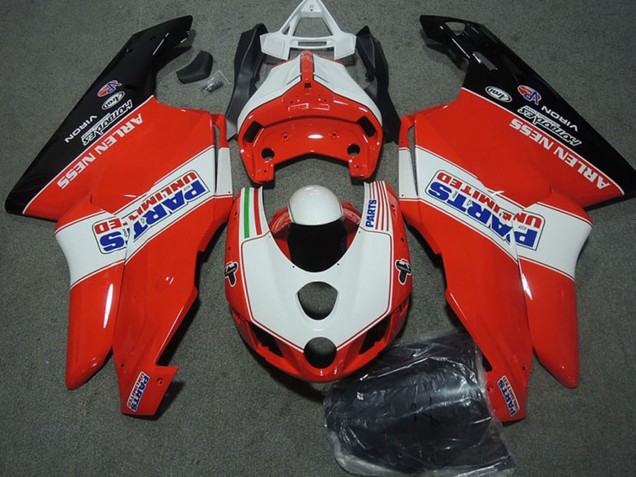 Preisgünstige Ducati 749 999 Motorrad Verkleidung 2003-2004 - Weiss Rot Glanzendes Schwarz Parts Unlimited